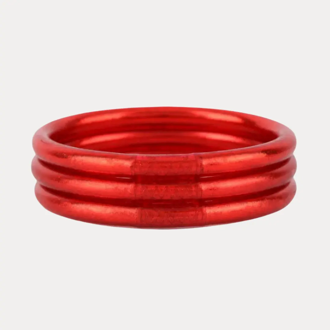 Crimson All Weather Bangles® (Set of 3) - Serenity Prayer