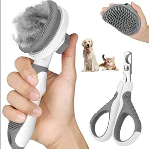 Comotech 3PCS Cat Grooming Kit | Cat Brush | Cat Brushes for indoor Cats | Cat Nail Clipper | Cat Nail Trimmer, Cat Bath Brush, Cat Brush for Shedding