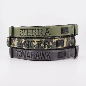 Personalized Military Dog Collar - Embroidered Camo with Neoprene Backing, Custom Embroidered Dog Collar - Personalized Name & Phone Number