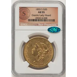 Liberty Double Eagles (1855-S $20 CAC)