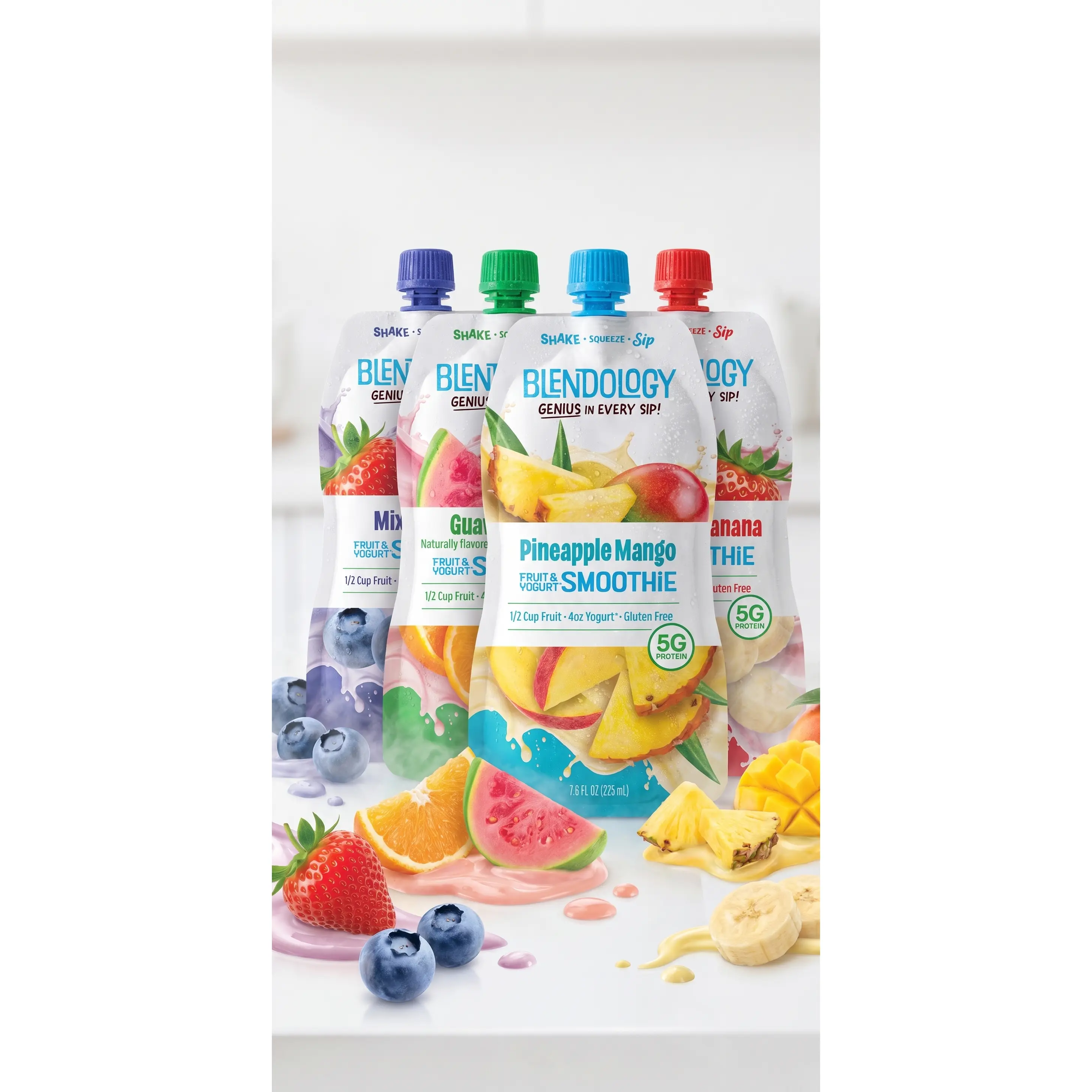 Blendology Yogurt & Fruit Smoothie Pouches