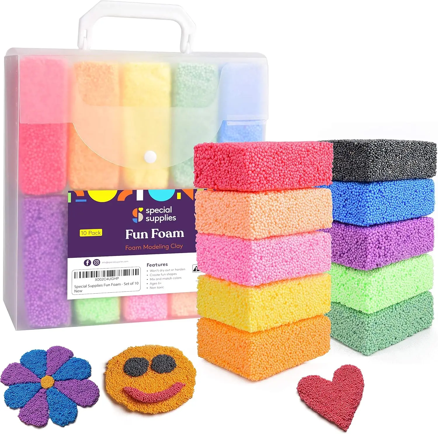FUN FOAM Modeling Foam Beads Play Kit (10 Blocks) FUN FOAM Modeling Foam Beads Play Kit (10 Blocks)