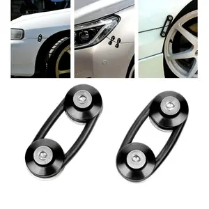 Aluminium Alloy Car Bumper Holder Kit (1 Set) - Quick Release Fastening Clip, Durable Metal Fasteners, Front Bumper Mounting, Instant Access, Engine Bay Dress Up Accessory for Car Enthusiasts