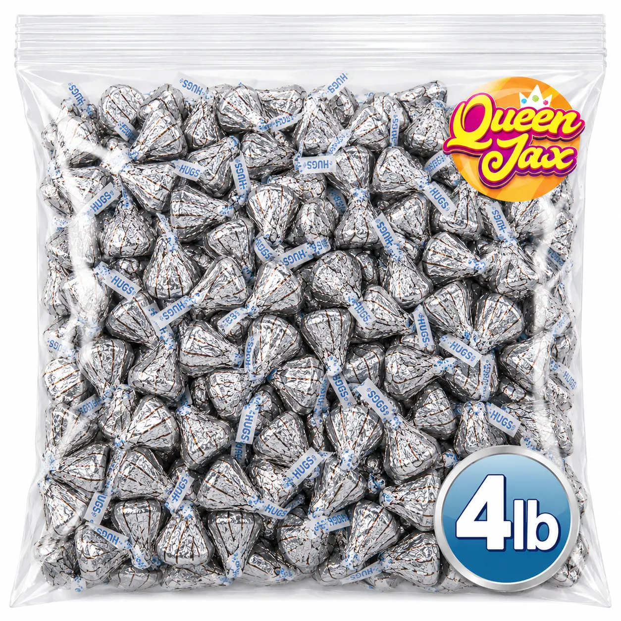 HUGS Milk Chocolate and White Creme Candy, 4LB Bulk, Individually Wrapped