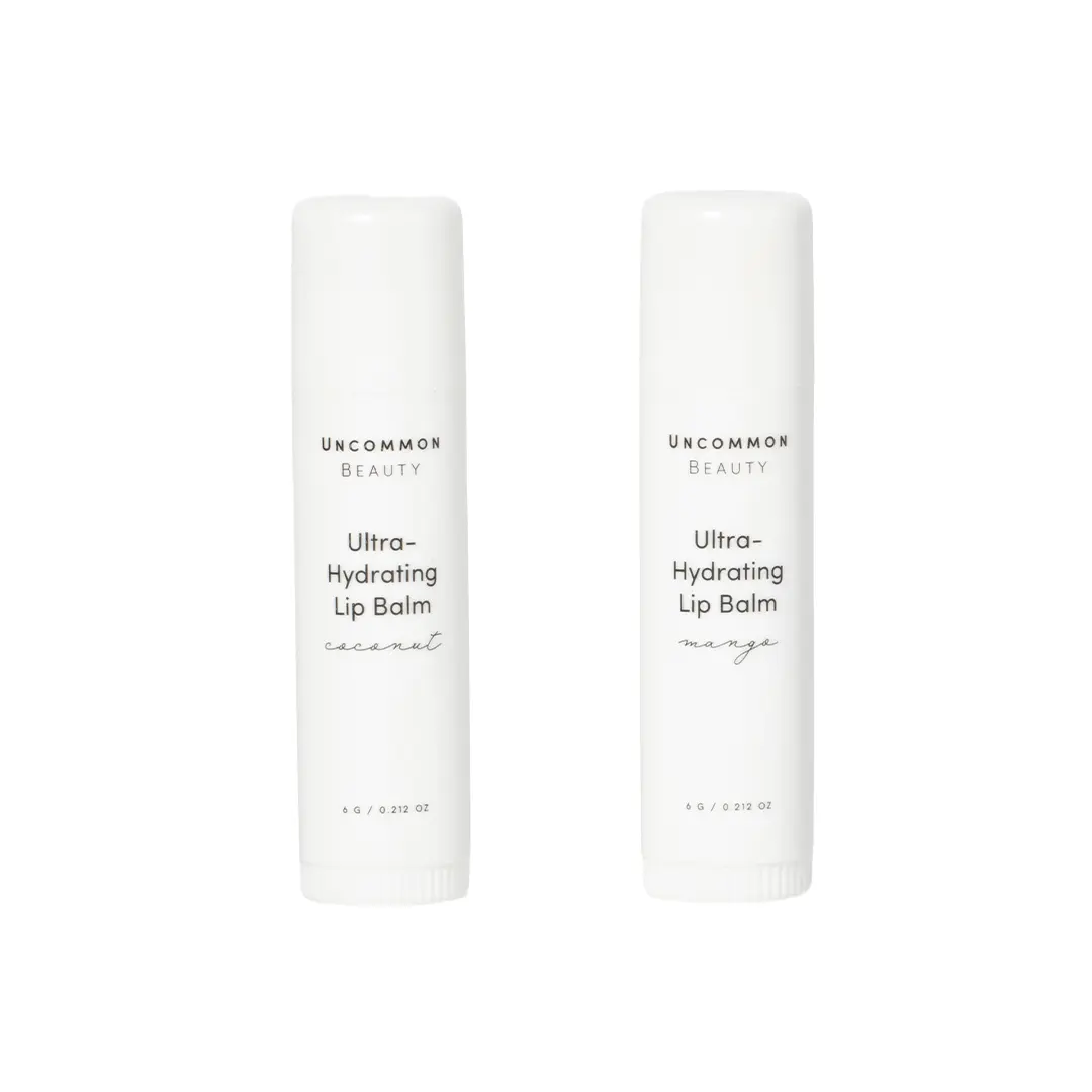 Ultra-Hydrating Lip Balm Duo - Clear Lip Moisturizer in Mango and Coconut