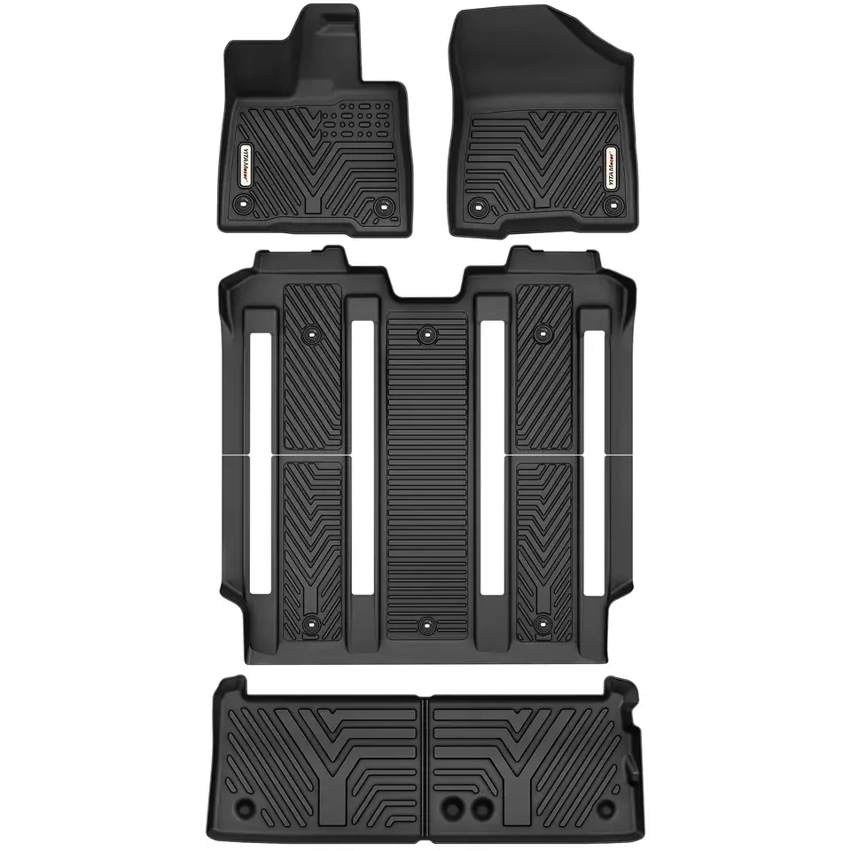 TPE Floor Mats Fit Toyota Sienna 7 Seats 2021-2026 (Not Fit 25 26 Platinum), TPE All-Weather Custom Fit Floor Liners for Sienna XLE/XSE/Limited/Edition, 1st & 2nd & 3rd Row & Cargo Liner, Black