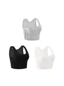 Women's Shapewear Tank Top, Adjustable Seamless Compression Vest, Ftm Specific Bra, Sporty Bodysuit, Casual Solid Pattern