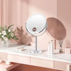 Powerful 20X Magnification Makeup Mirror, Dual-Sided 1X/20X Magnifying Vanity Mirror, 360° Rotating Acrylic Travel Mirror With Detachable Design, Perfect For Precision Makeup, Gifts for Women, Christmas Gift
