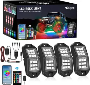 Nilight RGB LED Rock Lights Kit 4 PCS 18LED Wide Angle Wheel Well Light with Remote & Bluetooth App Dual Control Multi Modes Underglow Multicolor Neon Pod for ATV UTV SUV Offroad Truck RZR Boat “dealsforyoudays”