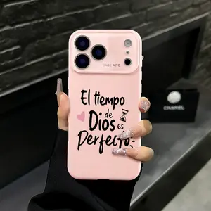 God's Timing Is Perfect Spanish Quote Phone Case for iPhone 17 Pro Max 16 15 Plus 14 13 12 Series Full Camera Lens Protection Shockproof Drop Resistant Durable Bible Inspired Verse Phone Case Suitable for All People All Religions All Faiths