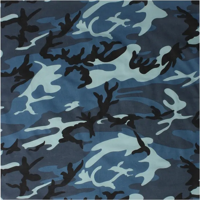 Tactical Bandana with Sky Blue Digital Camo Pattern, 100% Cotton Multipurpose Face Mask & Handkerchief, 22 x 22 Inches, Washcloth, Facemask, Camouflage, Multifunctional, Great As A Handkerchief, 22X22 In