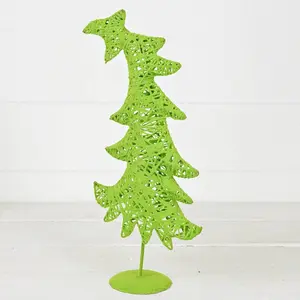 Grinch Fairy Tree, Light Green Flocked, 17"
