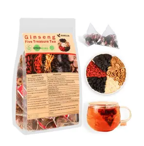 Kidney Tea Formula Ginseng Five Treasure Tea, Chinese Kidney Tea for Men and Women, Natural Herbal Ingredients for Kidney Traditional Bever Organic Beverage detox cleanse  Value Pack Filled with Tea Healthy
