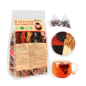 Kidney Tea Formula Ginseng Five Treasure Tea, Chinese Kidney Tea for Men and Women, Natural Herbal Ingredients for Kidney Traditional Bever Organic Beverage detox cleanse  Value Pack Filled with Tea Healthy