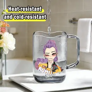 Cute Cartoon Character Toothbrush Cup Set, Acrylic Bathroom Water Cup, Soft Bristle Toothbrush, Fun Fashion Gift for Kids