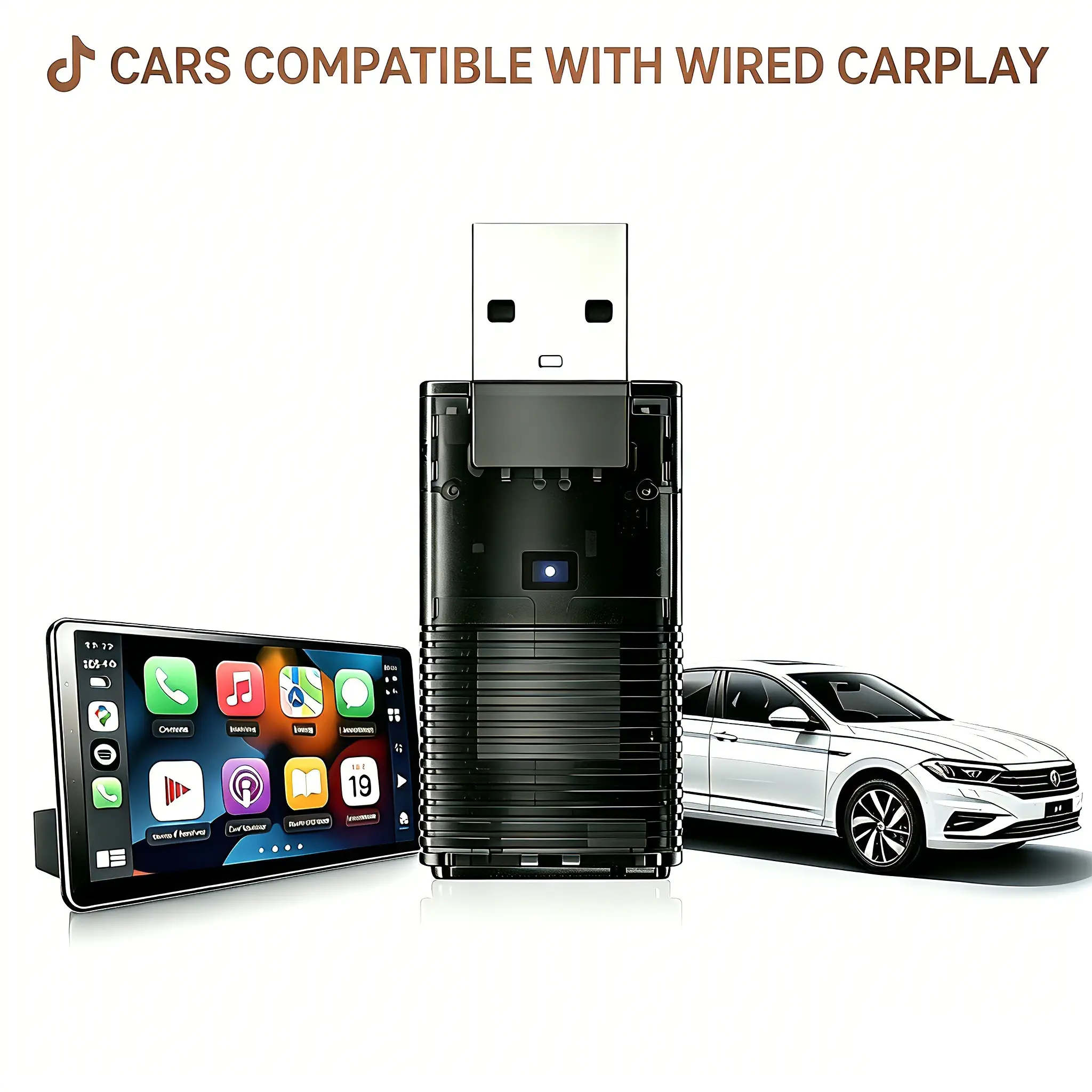 OTTOCAST Mini , 2026 Upgrade 2in1 Wireless CarPlay & Android Auto Adapter, Plug & Play, WLAN Dual-Band 2.4G+5G, Auto Reconnect, Compatible with After 2016 Cars with Wired CarPlay/Android Auto