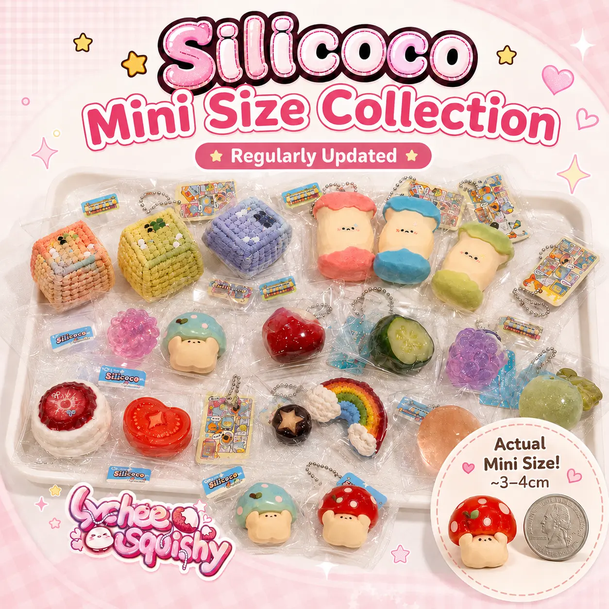 Silicoco Mini Size Taba Squishy Collection Handmade Slow Rising Stress Relief Sensory Fidget Toys Multiple Styles Updated Regularly