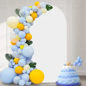 Arch Backdrop Cover, Wedding Arched Backdrop, Double-sided Wedding Arch Cover, Spandex Fitting Round Top Backdrop Cover, Party Decoration Supplies for Birthday Party Wedding Decoration (Arch Support Not Included)