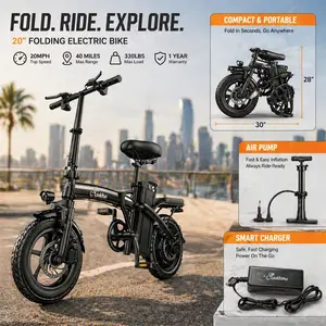 LOOKRUN G11 Foldable Ebike for Adults, 48V 10AH Battery, 600W Motor, 30-60 mi Range, Dual-Seat Urban Commuter Hybrid Electric Bike, Ebikes E Bicycle e bike kids dirt bike clipless pedals bikes bicicleta electrica electric dirt bikes