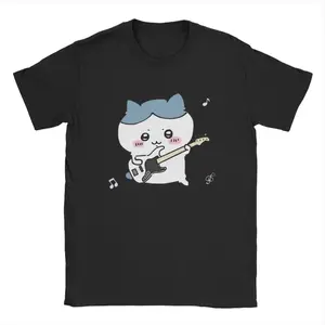 Cute Chiikawa Playing Guitar T-Shirts Funny Cotton Tee Shirt Crewneck Short Sleeve T Shirts Gift Idea merchandise