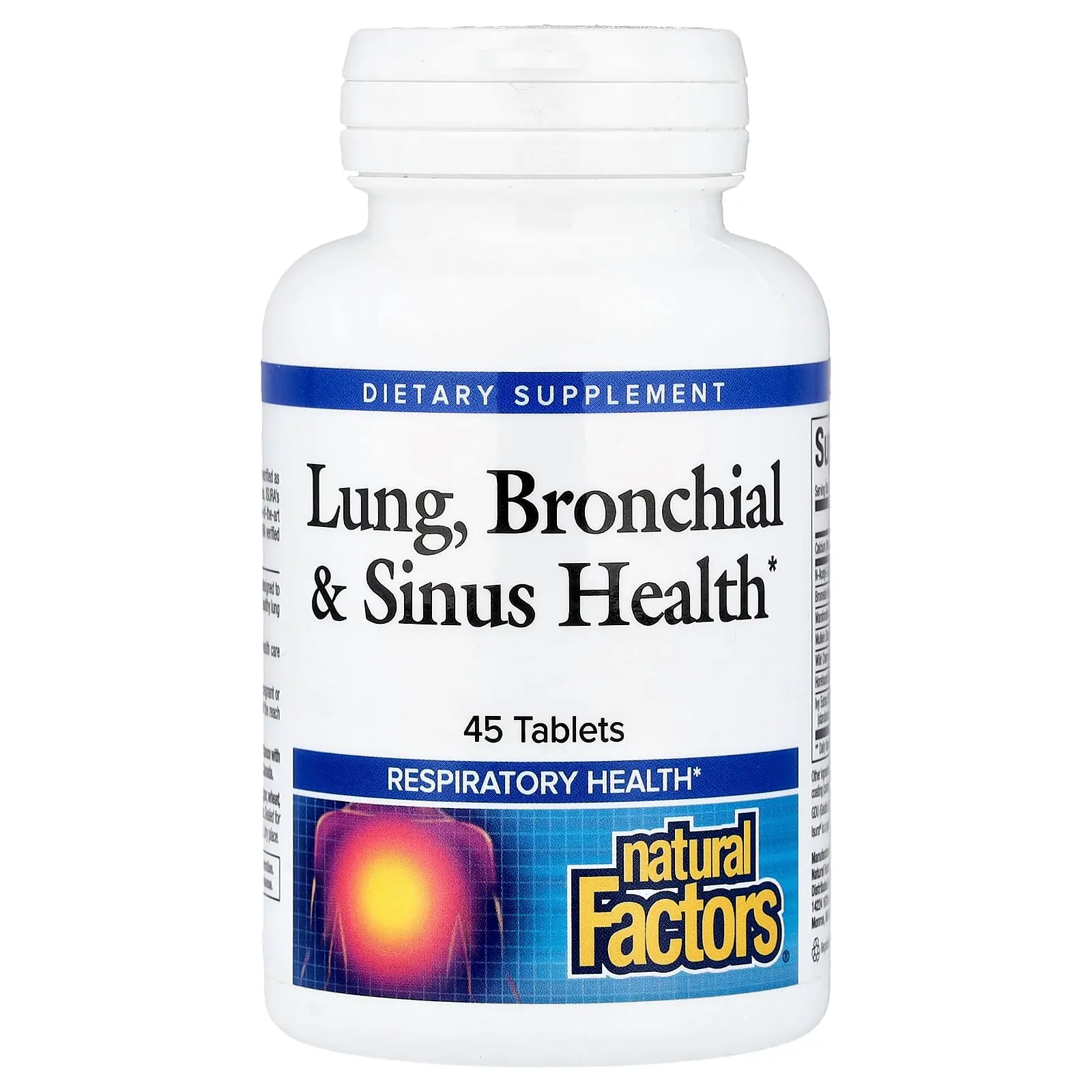 Natural Factors Lung, Bronchial & Sinus Health, 45 Tablets