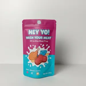 HEY YO! HEY YO! WASH YOUR MEAT All-in-One Meat Prep Food-Safe Prep Powder to clean Meat & Seafood before cooking 100g .Natural Powder made with Salt, Lemon & Vinegar.