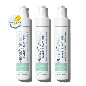 PlaneAire 3-Mint Hand Sanitizer 3-Pk | Plant-Based Gel | Soothing, Moisturizing, Hydrating | Refreshing Mint Scent | Made with Essential Oils, Green Tea Extract, Aloe, and Vegan Glycerin | TSA-Approved Travel Essential