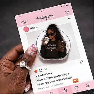 Black Girl Book Lover Phone Grip – Cute Reading Girl Design, Melanin Aesthetic Phone Accessory For Women