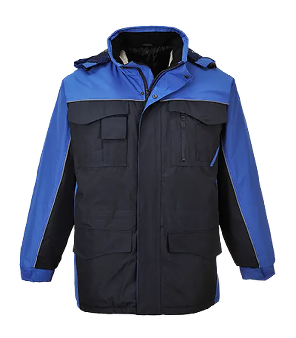 Portwest Men's US562 Polyester Ripstop Parka, Waterproof Padded Coat with Fleece Lining and Multiple Pockets, Menswear, Coats, Reflective, Hook And Loop, Chin Guard, 1 Pen, 1 Inner, 1 Cell Phone