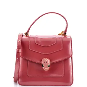 Pre-owned Bvlgari Patent Leather Top Handle Bags Serpenti Forever Top Handle Bag Patent Small by Rebag