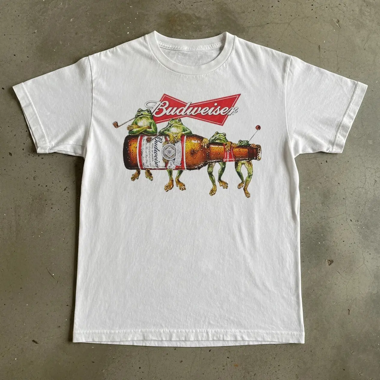 Vintage Budweiser Tee, Graphic Tee Tops Underwear Crewneck Menswear T Shirt Streetwear