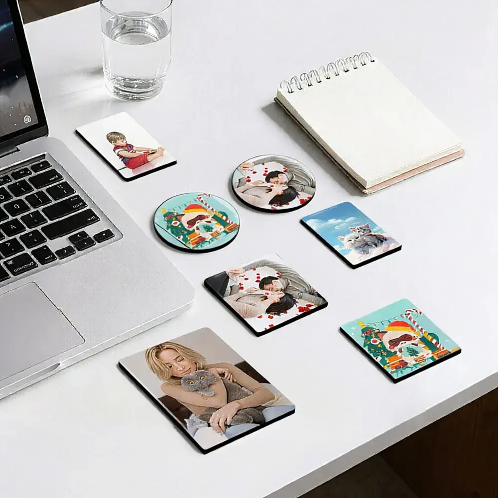 20 Pack Clear Acrylic DIY Fridge Magnets Set with Adhesive Backing - Square Magnetic Photo Frames for Crafts, Custom Photocard Holder for Kitchen, Classroom, Office（2"x2"x0.16"）