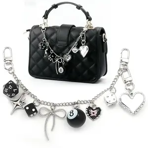 Chain Charm for Handbag, Purse Wallet &Pants Chain Jean Chains, Vintage Bag Strap Chains Extender, Quilted Chain Strap