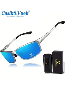 Men's Full Rim Lightweight Durable Sunglasses, Magnesium-Aluminum Alloy Frame, Outdoor Activities, Tac HD Polarized Uv400 Protection, Fishing & Cycling, Polarized Sports Glasses