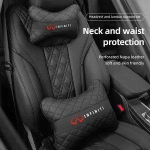 Car Seat Neck Pillow Headrest Lumbar Waist Support Cushion Breathable Neck Cushion For Infiniti QX50 QX60 Q70L QX70 QX55 Q50 FX35 Q30 G37 JX35 G35 Q60 QX80 QX30 ESQ G25 G37 FX37 FX50 EX35 EX25 EX37 Car Accessories