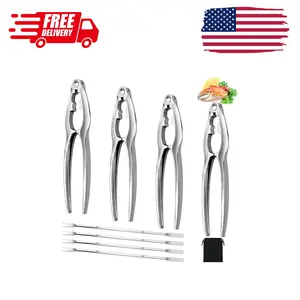 8 Pcs Crab Crackers and Tools Set, Lobster Crackers and Picks, Crab Leg Cracker Tool