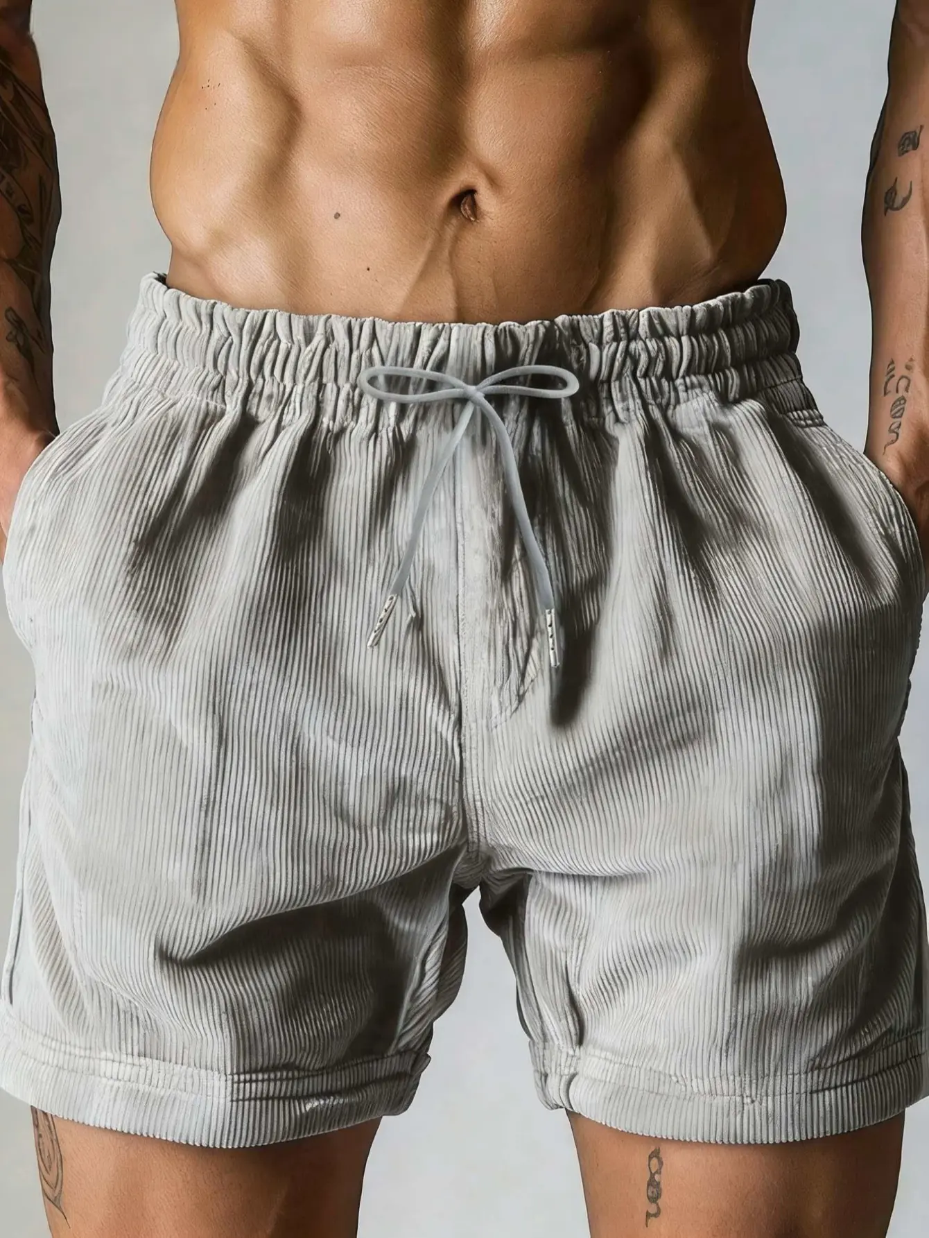 Men's summer trendy corduroy vintage street style versatile casual shorts