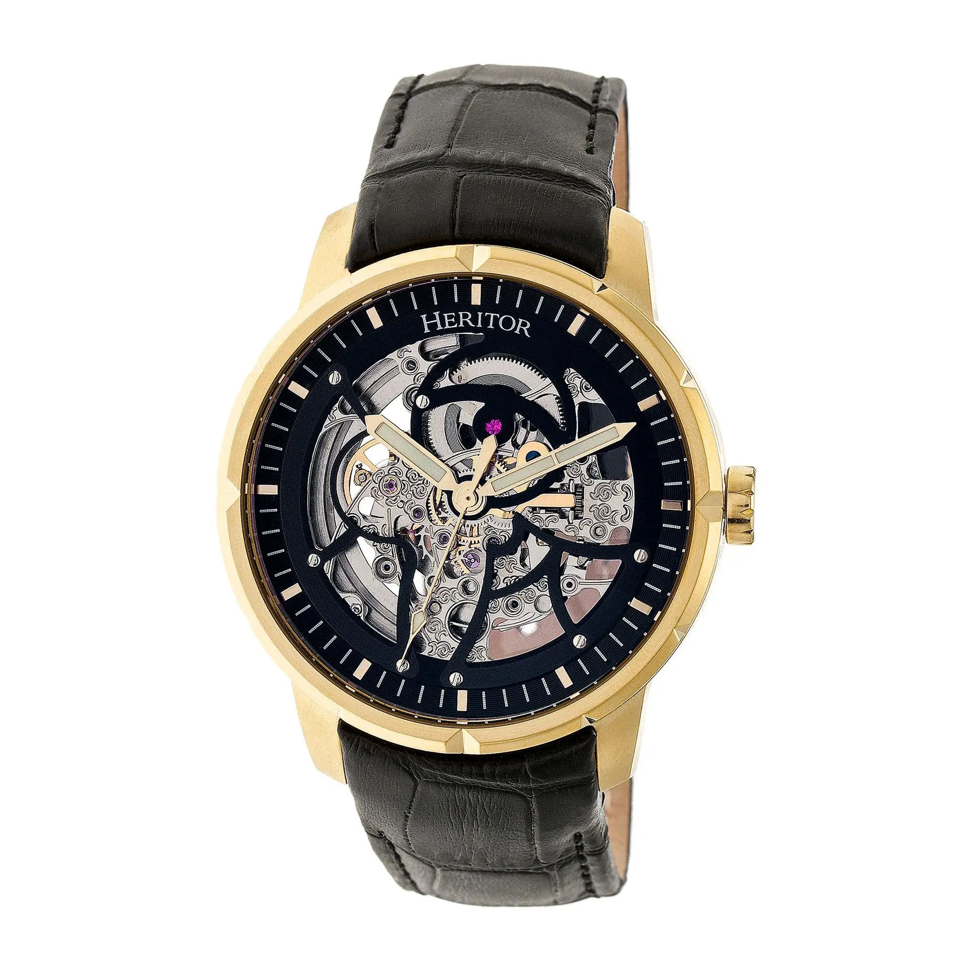 Heritor Automatic Men's Ryder Stainless Black and Gold Watch