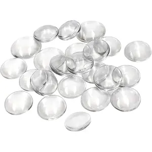 60 pieces, 1 inch (25 mm), non-calibrated transparent clear round glass domes, imitation gemstone tiles for photo pendants, craft jewelry making, Christmas decorations
