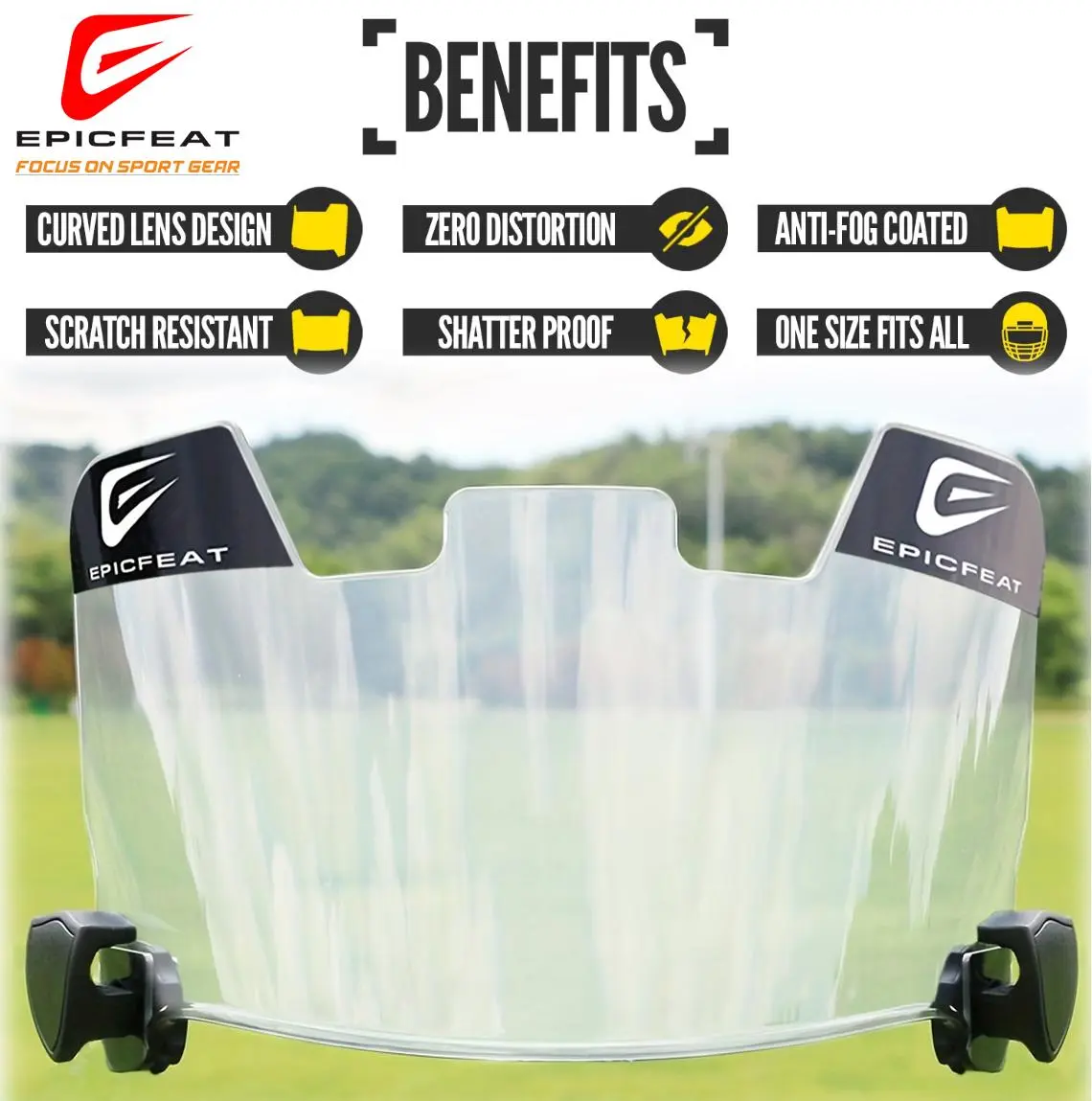 Football Visor, visor for helmet football，football accessories，football gear，Flat Lens Technology,Fits Youth and Adult Football Helmets Protective Gear