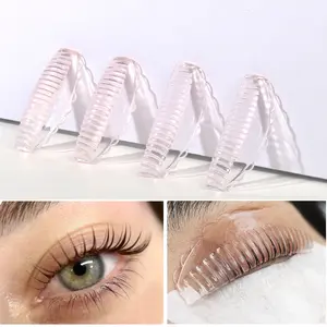8Pcs/4Sizes Self Sticky Lash Lift Pads, Eyelash Perm Rods No Glue Lash Lift Shields, Reusable Soft J&L&B& D Curls Makeup Beauty Tool (Pink&Green&Yellow)