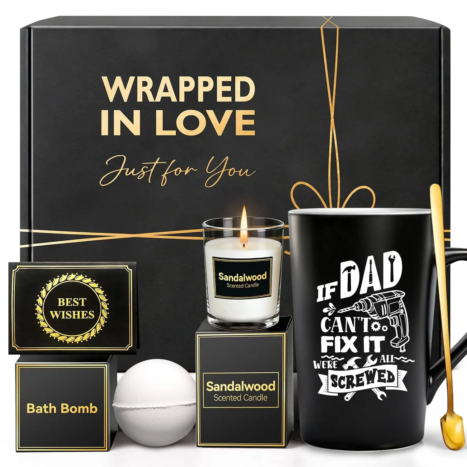 Summer Spring Gift for Dad from Daughter Son: Eletorot Unique Spa Relaxation Baskets Gift Set for Birthday, Personalized Funny Gag Dad Stepdad Grandpa Husband Gift for Christmas, Valentines