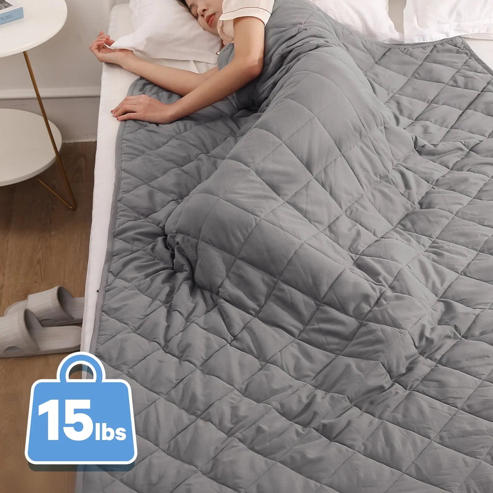 MARNUR Weighted Blanket 48"X72", 15Lbs Heavy Breathable Cooling Blanket for Adults, Twin Size, Gray MARNUR MARNUR