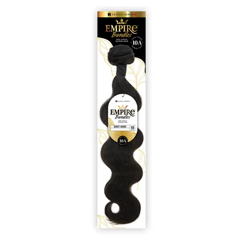 Sensationnel 10A Virgin Human Hair Weave Bundles - Unisex Empire Body Wave, Soft Long Human Hair Wavy Extensions (10-26in), Soft Human Hair