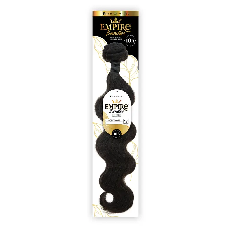 Sensationnel 10A Virgin Human Hair Weave Bundles - Unisex Empire Body Wave, Soft Long Human Hair Wavy Extensions (10-26in), Soft Human Hair