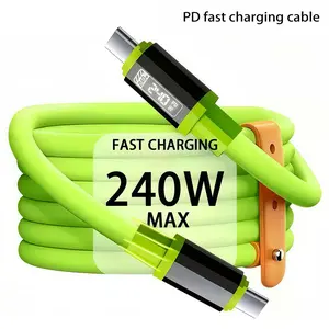 240w PD Fast Charging Cable, Dual Type C Quick Charge Data Line, Fast Charging Solution, Soft Silicone Durable for Mobile Cellphone Smartphone Samsung Huawei Xiaomi Oppo Vivo, Multi-Device Sync