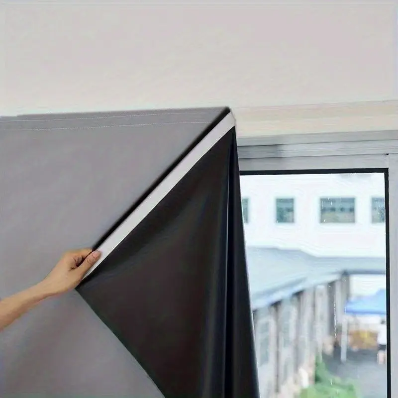 Blackout Curtain for Bedroom Convex Windows, Easy Installation, No Drilling Required, Adhesive Style, Short Length, Home Kitchen Use, Blackout Window Cover, Blackout Cloth, Curtains Black Out