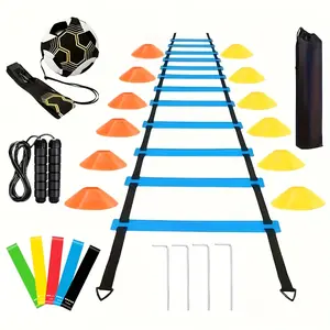 Agility Training Set, Football And Basketball Training Equipment, Including Agility Ladder, Dribbling Belt, Cones, Ground Nails, Resistance Bands, Jump Rope
