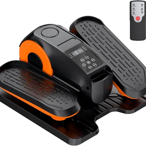 Under Desk Elliptical Machine - Compact Silent Home Workout Equipment, 12 Adjustable Speed Portable Seated Pedal Exerciser with Remote Control, 3 Smart Programs, Anti-Skid Base, Easy Install Gym Stuff Accessory