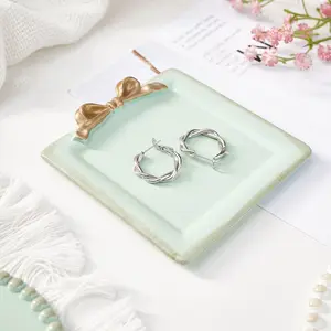 Resin Butterfly Knot Decorative Plate, Square Bow Ornament, Indoor Home Decoration, Desktop Prop, All Seasons Use